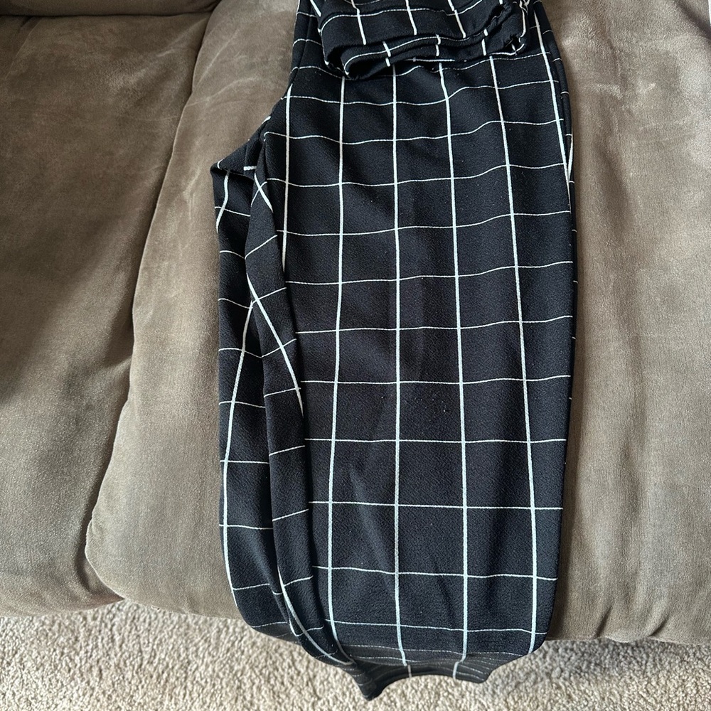 Black and White Checkered Women's Skirt